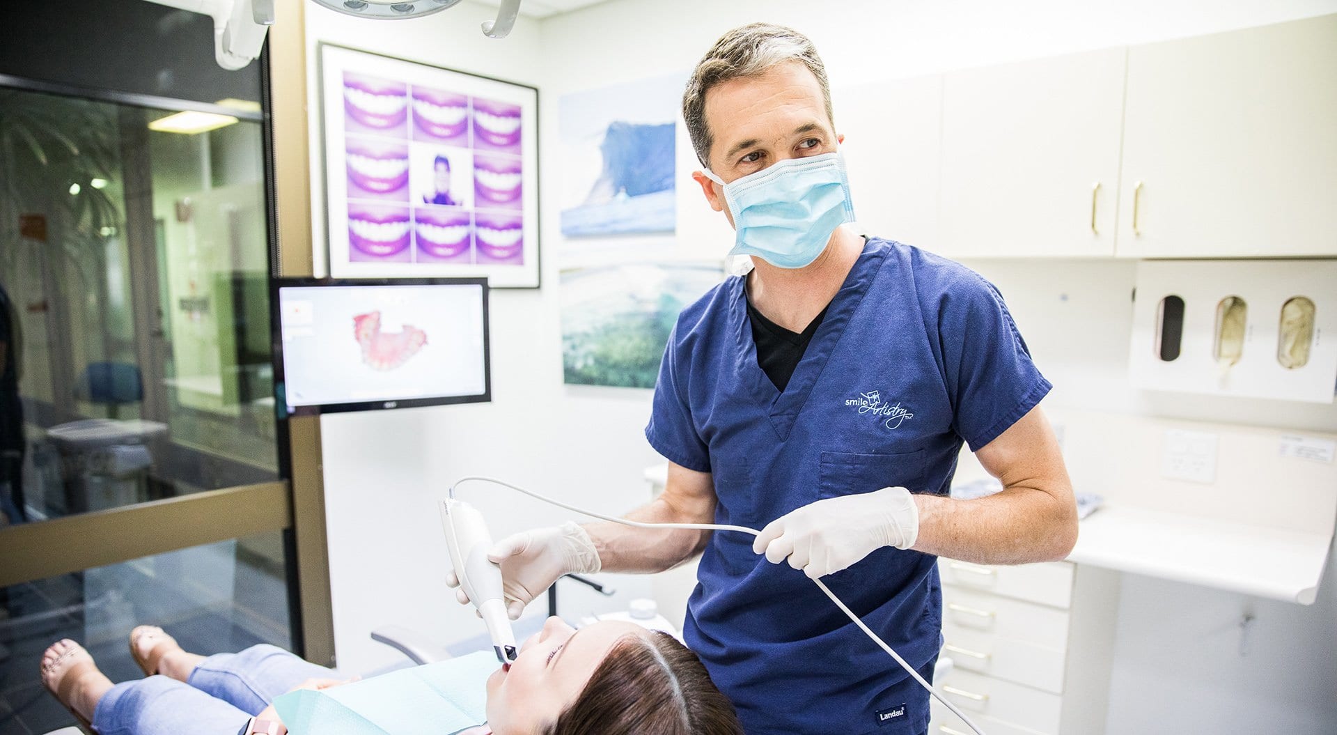 dentist using dental instruments on patient at brisbane smiles toowong dentist